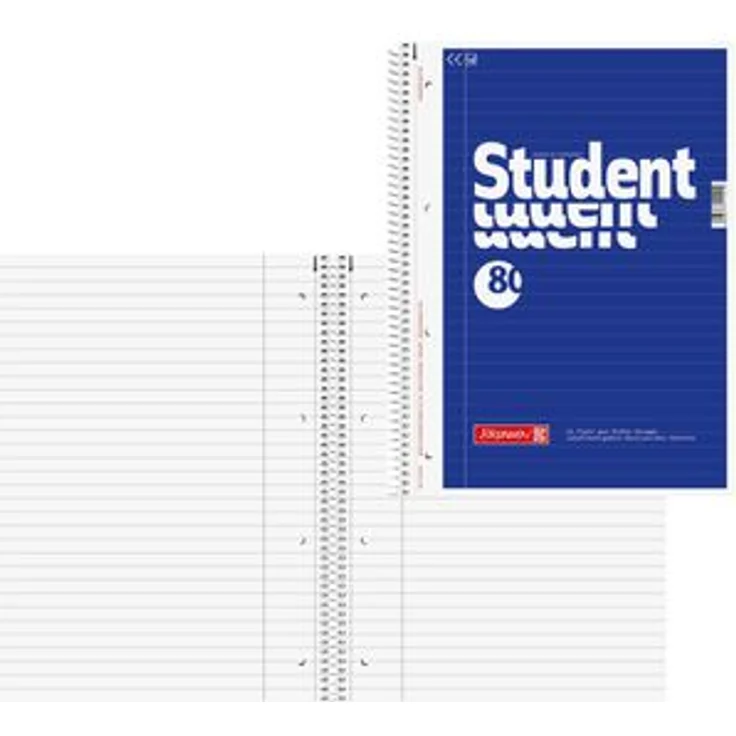 Brunnen Collegeblock Student 1067941, A4, Innenrand, 70 g/m², 80 Blatt, liniert – Bild 1