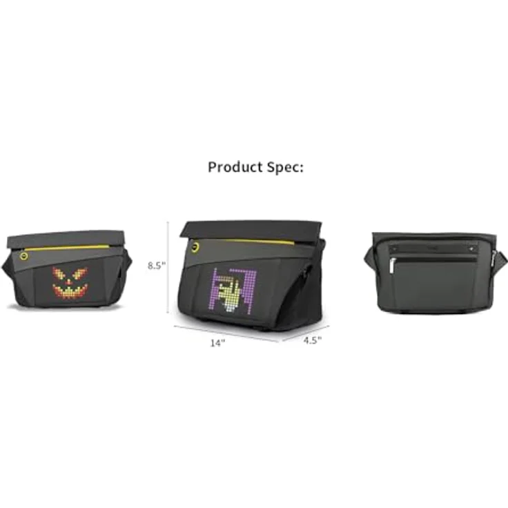 Divoom Slingbag-Vblack, Fotorucksack aus wasserdichtem Material mit strukturiertem Design, Schwarz – Bild 9