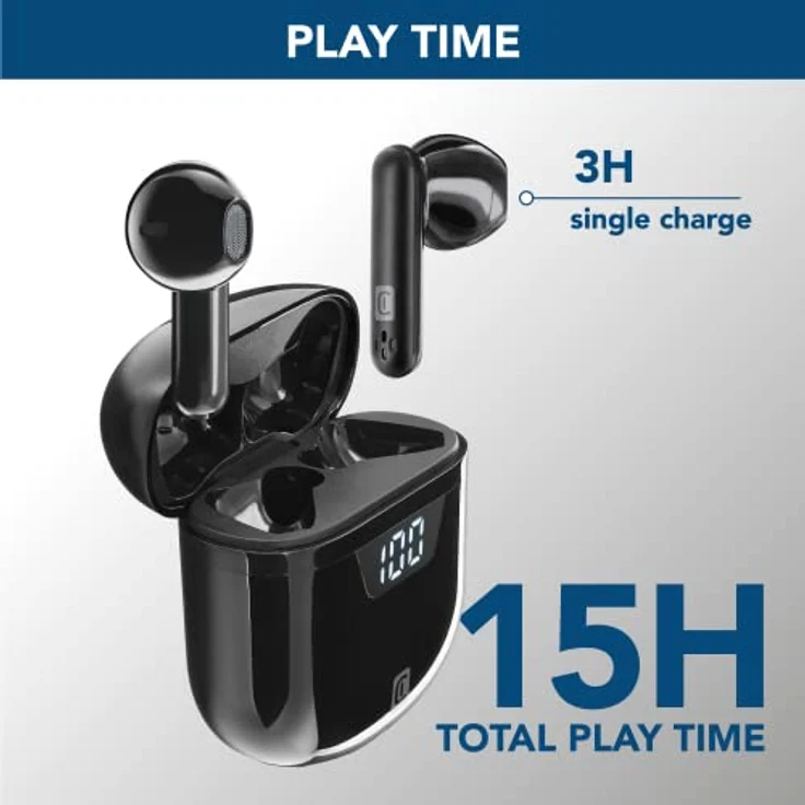 cellularline | Seek - Universal | Bluetooth 5.0 HiFi-Stereokopfhörer mit Ladekoffer - Gesamtautonomie von 15 Stunden - Aufladen 2 Stunden - Reichweite 10 Mt - Universal - Schwarz – Bild 3