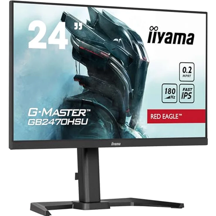 iiyama G-Master Red Eagle GB2470HSU-B6 60,5cm 23,8" Fast-IPS LED Gaming Monitor Full HD HDMI DP USB3.2 0,2ms 180Hz Adaptive Sync Höhenverstellung Pivot schwarz – Bild 1