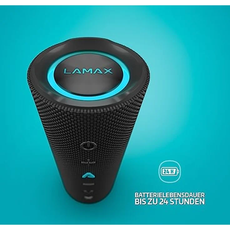 Lamax Sounder2 Play Bluetooth Lautsprecher, 24 Stunden Hörvergnügen, Hervorragende 24 W Leistung, Visuelle Effekte, Bluetooth 5.3, IP67 Wasserbeständigkeit, Mikrofon für Anrufe – Bild 4