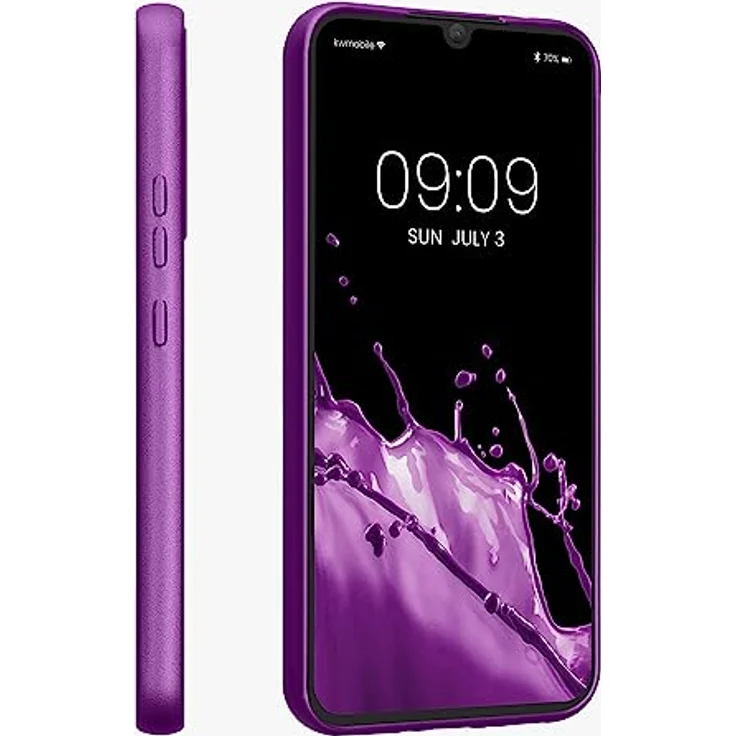 kwmobile Handyhülle für Samsung Galaxy A34 5G - Silikon Case in Metallic Violett, flexibel, reißfest und rutschfest – Bild 4