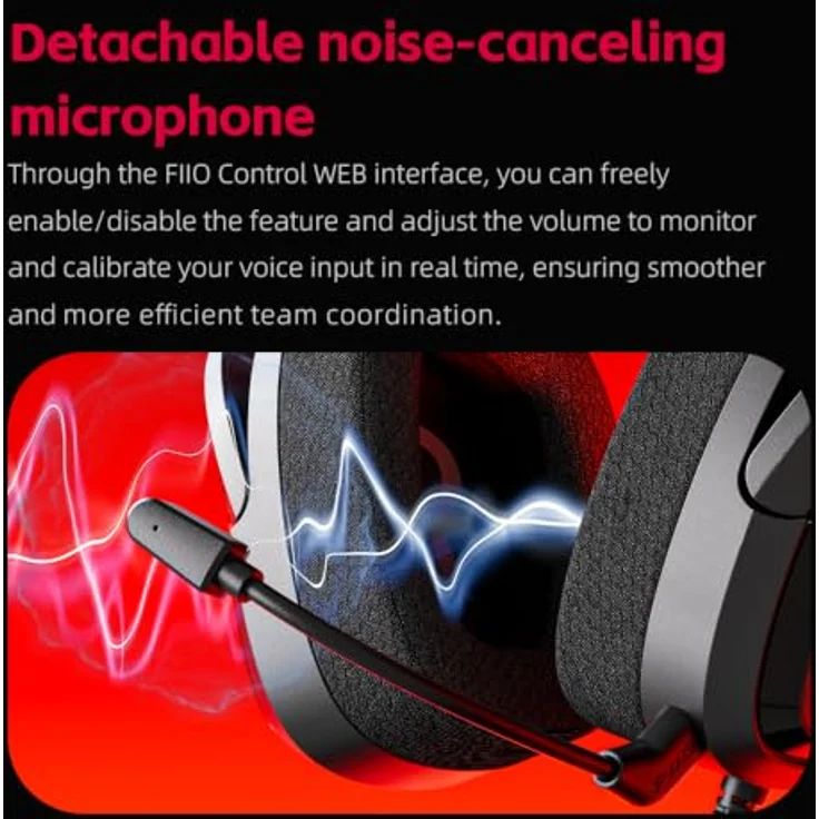 FiiO FG3 Gaming Headset, Dual Dynamic Driver USB Kopfhörer mit abnehmbarem ENC Mikrofon, Virtual 7.1 Surround Sound, Hi-Res DAC, DSP EQ, kompatibel mit PC, PS5, Xbox & Switch – Bild 3