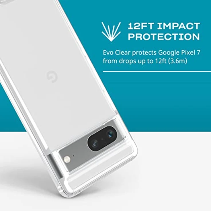 tech21 Google Pixel 7 Evo Clear, Clear Handyhülle mit 3,6 m Multi-Drop-Schutz und Anti-Vergilbungs-Technologie – Bild 3