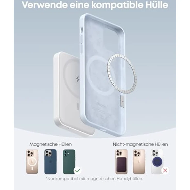 Anker 622 Magnetische Kabellose Powerbank (MagGo), 5000mAh mit integrierter Halterung und USB-C für iPhone 17/16/15/14/13/12, Dolomiten – Bild 5