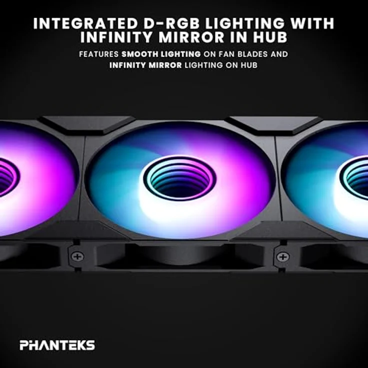 Phanteks M25 Gen2 PC Lüfter 120mm RGB 3er-Pack Schwarz | PWM Lüfter - hoher Airflow - Vibrationsarm - Leise – Bild 2