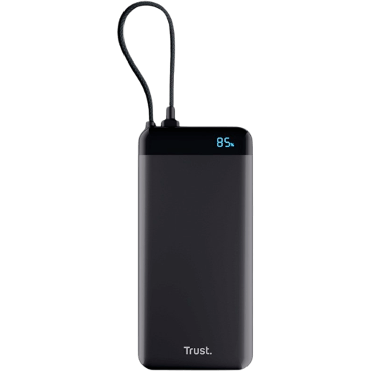 Trust Fiera Schnellladegerät Powerbank 20.000mAh, Schwarz, hohe Kapazität und Schnellladefunktion