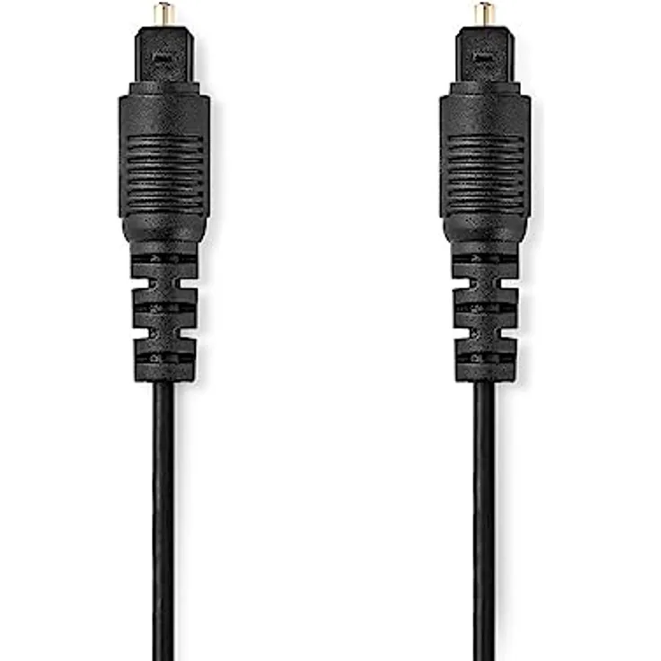 Nedis Optisches Audiokabel, Toslink Stecker auf Toslink Stecker, 5.00 m, rund, PVC, schwarz, ideal für Heimkinosysteme mit High-End-Klangerlebnis