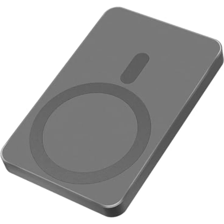 Kruger&Matz KM0911 Powerbank 5000 mAh MagSafe, grau, kabelloses und schnelles Laden, USB-C Anschluss, universell einsetzbar – Bild 2