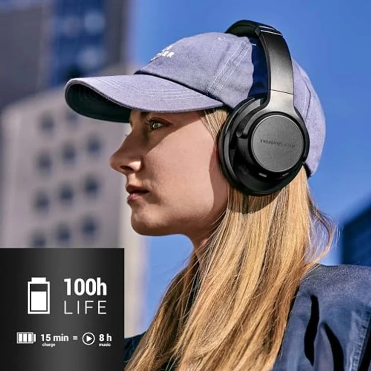 Energy Sistem Silent ANC Kopfhörer, Hybrid ANC, recycelter Kunststoff, Bluetooth 5.3, 100 Stunden Akku, Quick Charge – Bild 2