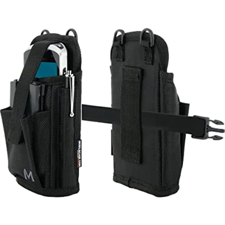 MOBILIS Holster Mobile Computer/Scannertasche, Größe S für Geräte bis 8,5 x 14,5 x 2 cm, mit abnehmbarem Gürtel, Schwarz