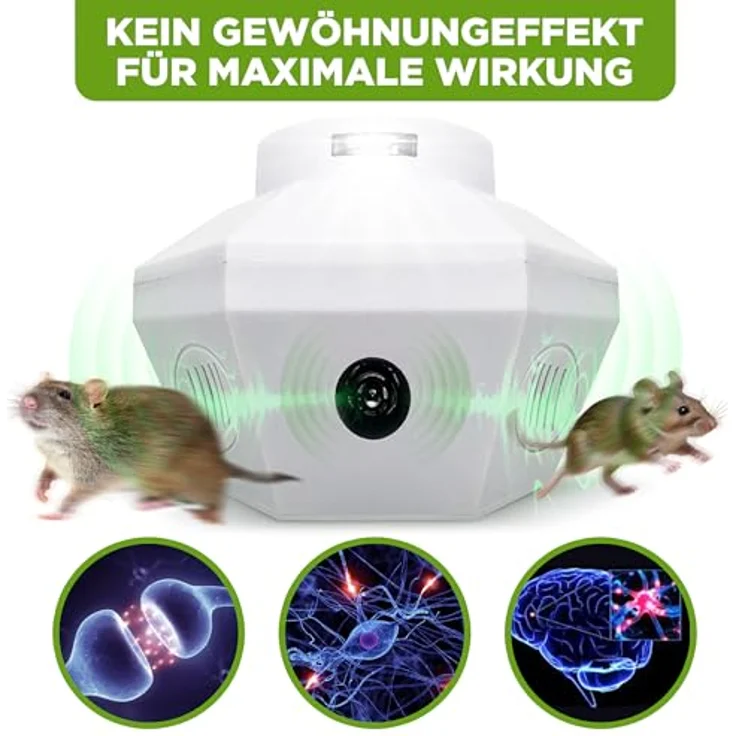ISOTRONIC® Marderschreck Ultraschallgerät für 2 x 100 qm, Steckdosenbetrieb, LED-Licht, Mäuseabwehr für Dachboden, Haus, Garage, seit 1979 – Bild 3