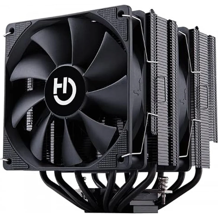 Hiditec C20 Pro, CPU-Lüfter mit 120 mm, FDB-Lager und Twin-Tower-Kühlkörper, Schwarz – Bild 2