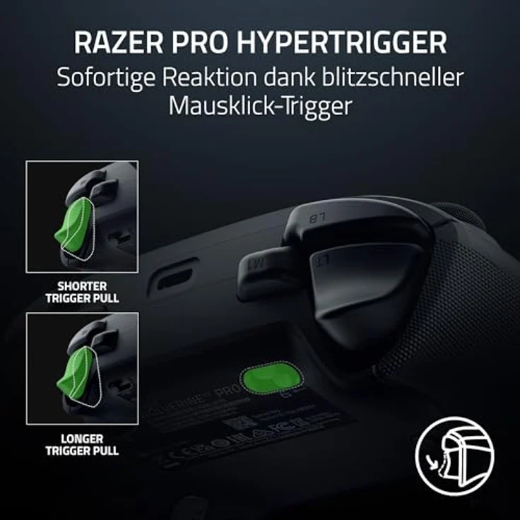 Razer Wolverine V3 Pro - Kabelloser Esports Controller für Xbox & PC (HyperSpeed Wireless, Mecha Tactile Action Buttons, Anti-Drift Hall Effect Analog Sticks, haptische Vibrationen) Schwarz – Bild 3