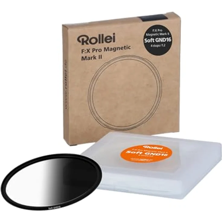 Rollei F:X Pro Magnetischer Softer-Verlaufsfilter GND16 MK II 82mm, super kratzfester magnetischer Glas-Filter mit 99,5% Reflexionsfreiheit, 72mm – Bild 1