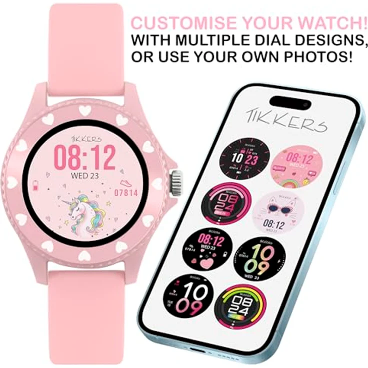 Tikkers Intelligente Uhr Serie 34, Smartwatch für Kinder mit GPS, Herzfrequenzmonitor und personalisierbaren Zifferblättern – Bild 3