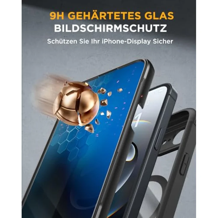 Miracase iPhone 17e/16e Hülle, 360° Ganzkörper-Schutz mit ANTI-SPY Schutzfolie und kompatiblen MagSafe-Magneten – Bild 5