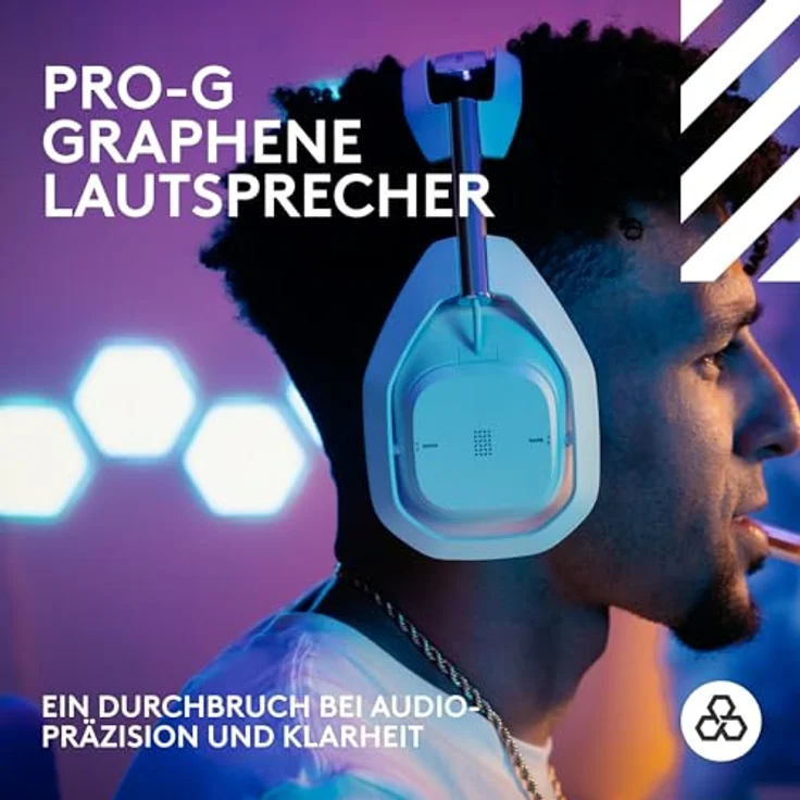 Logitech G Astro A50 X LIGHTSPEED kabelloses Gaming-Headset + Basisstation, PRO-G GRAPHENE, PLAYSYNC für Xbox Series X|S + PS5 + PC/Mac, Bluetooth, HDMI 2.1 Passthru,Weiß – Bild 3