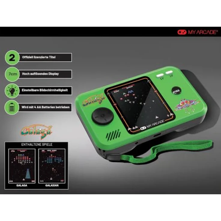 My Arcade GALAGA POCKET PLAYER PRO, Arcade-Handheld-Gaming-System mit 2.75" Hochauflösendem Display und integriertem Lautsprecher – Bild 5