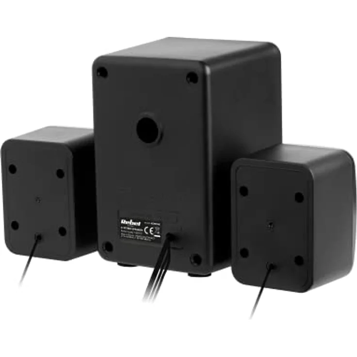Rebel Comp CS-50 2.1 PC Lautsprecher-Set, USB, 11W, mit verstellbaren Lautstärke-, Bass- und Höhenreglern, Schwarz – Bild 2