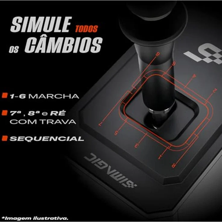 Simagic DS-8X H Pattern Shifter, Vollmetall Schaltknüppel mit 8 Vorwärtsgängen und sequenziellem Modus, einstellbarer Schaltwiderstand – Bild 7