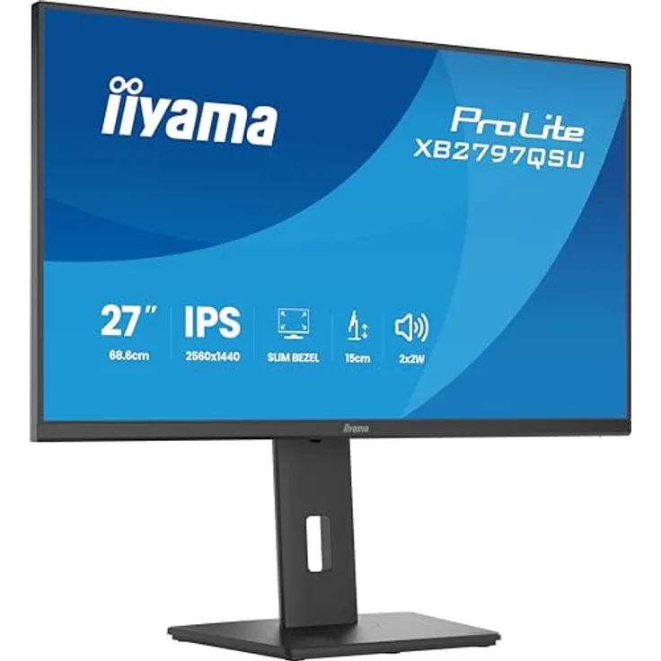 iiyama Prolite XB2797QSU-B1, 27" QHD IPS LED-Monitor mit Höhenverstellung, Pivot und USB-C, schwarz