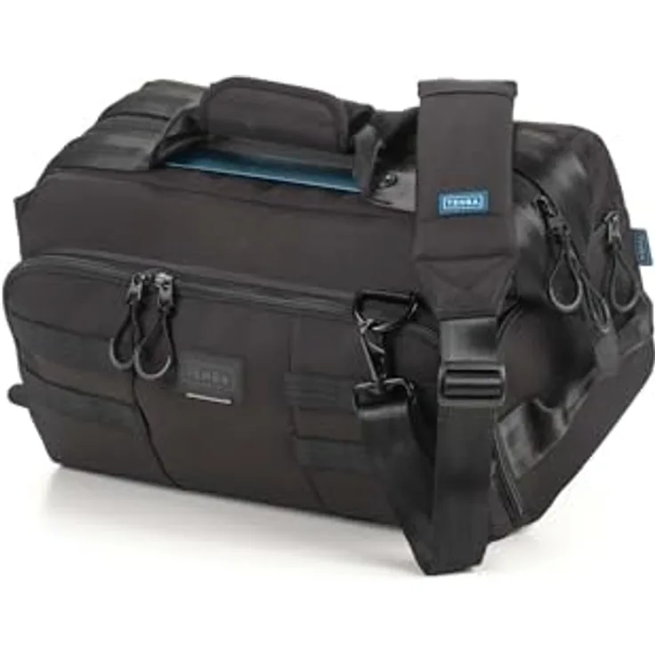 Tenba Cineluxe v2 Umhängetasche 16, Kameratasche für DSLR und spiegellose Kameras bis 14,5", schwarz, mit schneller Öffnung und Bluetooth-Tracker-Tasche