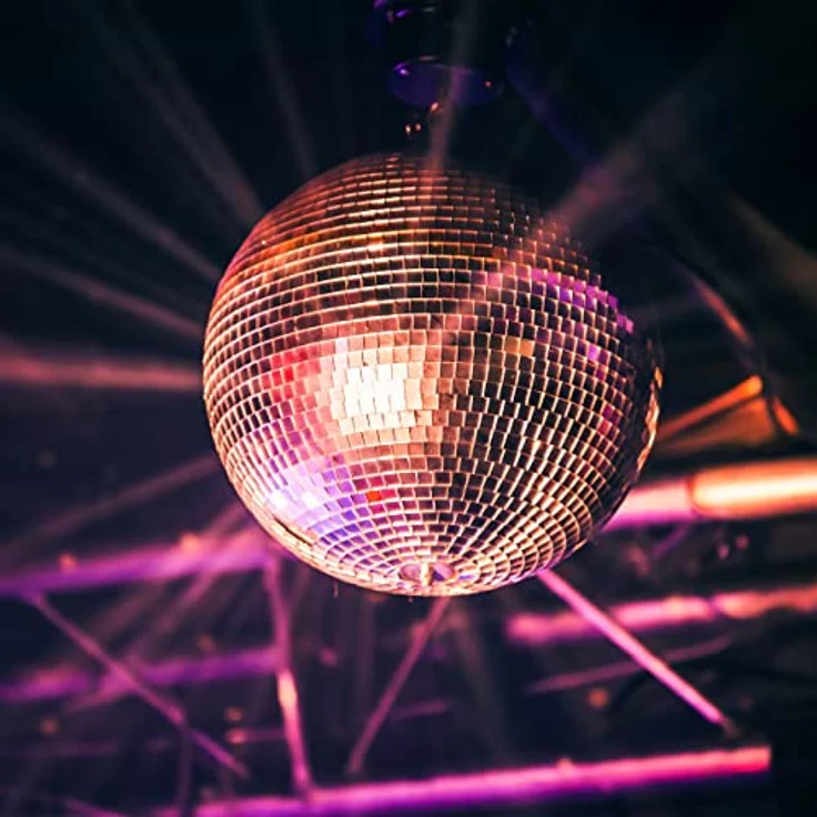 Relaxdays Discokugel, Ø 30 cm, Deko Spiegelkugel zum Aufhängen, große Partykugel mit Metallöse, Discoball Party, Silber - Preisvergleich – Bild 2