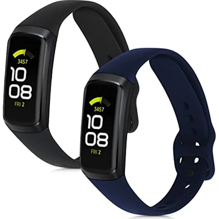 kwmobile 2X Sportarmband Set für Samsung Galaxy Fit (SM-R370) - Verstellbares TPU Silikon Armband in verschiedenen Farben, reißfest und flexibel – Bild 5
