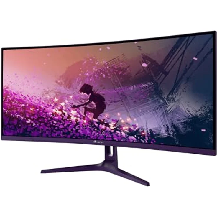 Arozzi Nova 34" Curved Gaming Monitor, VA 165Hz Ultrawide QHD 1440p, HDR10, flimmerfrei, 90% sRGB, lila – Bild 1