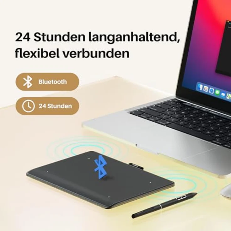 HUION Inspiroy Frego S Bluetooth-Grafiktablett, PenTech 3.0+, 6,3 x 3,9 Zoll, Cosmo Black – Bild 3