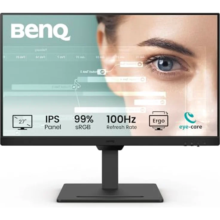 BenQ GW2790T 27 Zoll IPS 1080p Monitor, FHD, 100Hz, Eye-Care, Ergonomisch, hoher Bildwiederholrate, 99% sRGB, VESA MediaSync, HDMI, DisplayPort, Flicker Free, Low Blue Light, ePaper, Coding-Modus – Bild 1