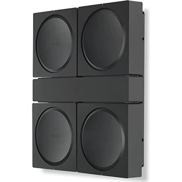 Flexson Wandhalterung für 4 Sonos Amp Nrera, Metall, schwarz, max. Höhe 47,4 cm, Breite 437 mm, Tiefe 101 mm – Bild 2