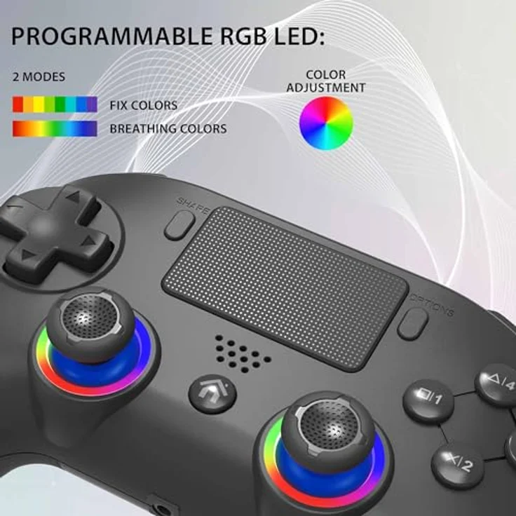 Subsonic Wireless Controller PS5/PS5 SLIM, Gaming Controller mit LED-Beleuchtung, programmierbaren Tasten, schwarz – Bild 5