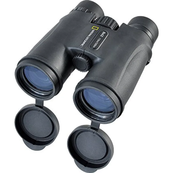 National Geographic 8x42 Fernglas mit BaK-4 Glas, Vollvergütung, gummiertem Gehäuse, faltbarem Augenmuscheln, Stativgewinde, schwarz