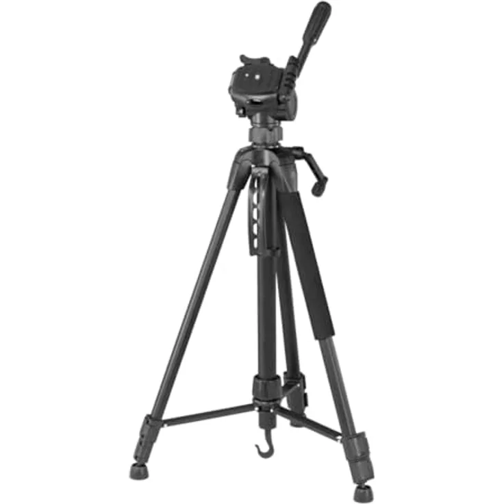 Hama Stativ Kamera Action 3D (Leichtes Fotostativ Inkl. Handy-Halterung, Dreibeinstativ mit 3 Wege Kopf, Spiegelreflexkamera Stativ passend für Videokamera), Schwarz, 153 cm