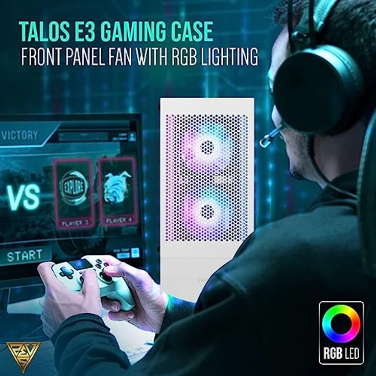 GAMDIAS Talos E3 MESH Gaming Miditower, PC-Gehäuse in Weiß – Bild 4