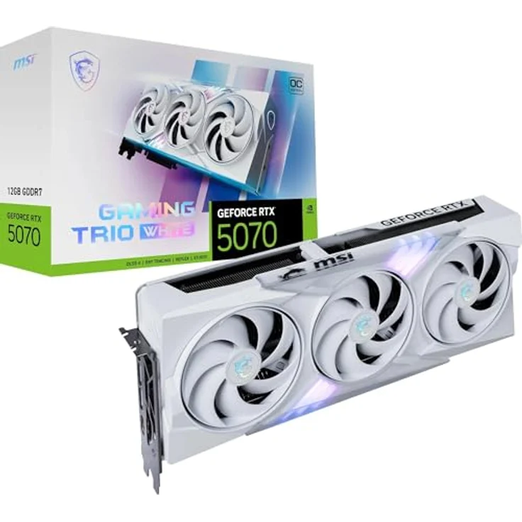 MSI GAMING GeForce RTX 5070 12G TRIO OC WHITE, 12 GB GDDR7, 192 Bit, 7680 x 4320 Pixel, PCI Express x16 5.0 – Bild 2