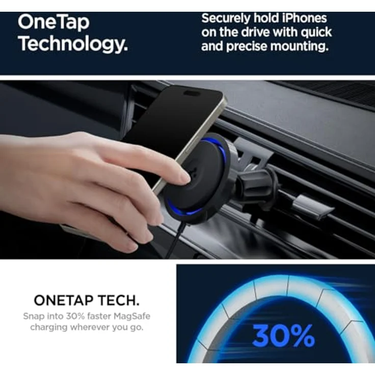 Spigen OneTap Pro 3 CryoMax, Smartphone Halterung mit MagSafe-Kompatibilität, schwarz – Bild 6