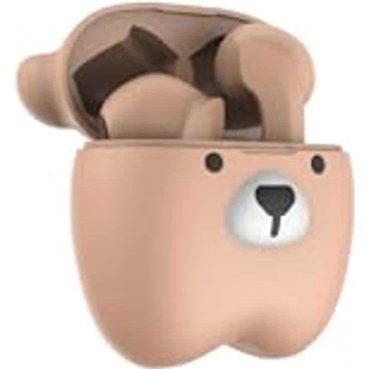 Onestyle TWS-Kids Bluetooth-In-Ear Kopfhörer für Kinder, braun - Niedliches "Bären"-Design, Bluetooth 5.31, klarer Klang – Bild 2