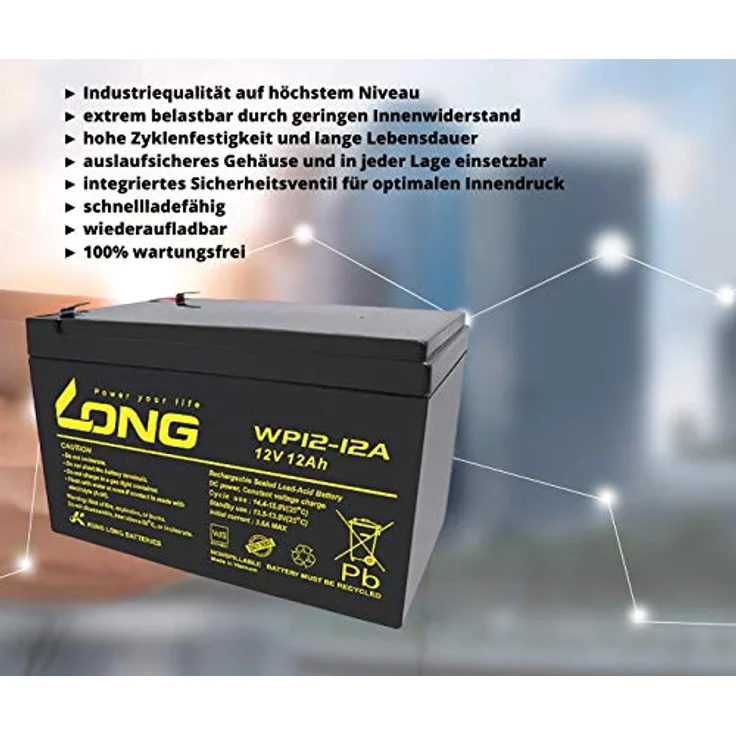 CSB Battery Akku-Set, Hochwertige Bleibatterie in Erstausrüsterqualität, 1 Stück – Bild 5