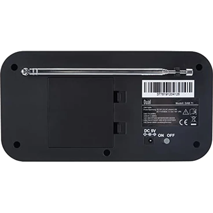 Dual DAB 71 Portables Digitalradio (UKW-DAB+ Tuner, Senderspeicherfunktion, LC-Display, Netz- oder Batteriebetrieb) Schwarz – Bild 5
