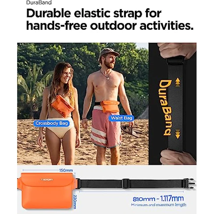 Spigen Aqua Shiela, Wasserdichte Tasche IPX8, 2er Pack für iPhone 16/15/14/13, Galaxy S25/S24/S23 und alle Smartphones, Sunset Orange – Bild 4