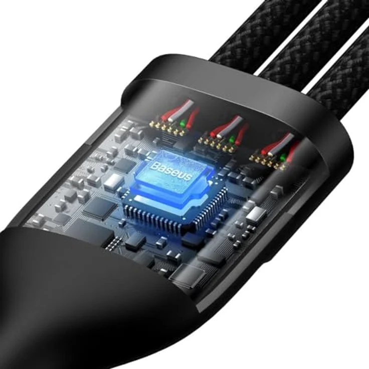 Baseus Flash Series 2, 3in1 USB-C Kabel, 100W, 1,5m, USB-C / Lightning / Micro, schwarz – Bild 4