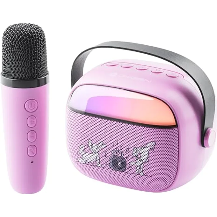 GoGen Bluetooth Lautsprecher, tragbarer Karaoke Lautsprecher mit 5 Stunden Akkulaufzeit, wasserdicht mit Stimmeffekten, 3,2 W Leistung