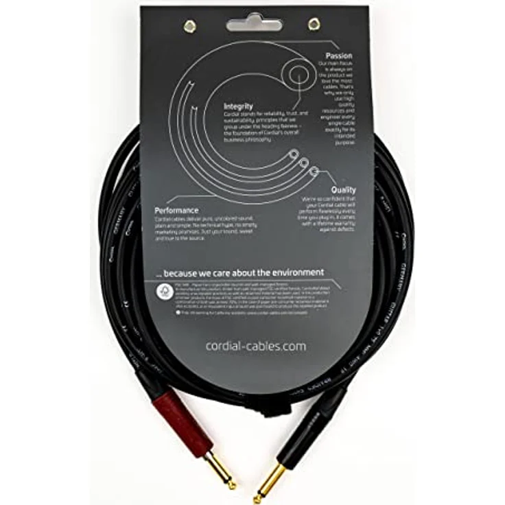 Cordial 11214, Klinke Instrumenten Anschlusskabel 6.3mm (mono), umweltfreundliche Verpackung, robust und nachhaltig – Bild 3