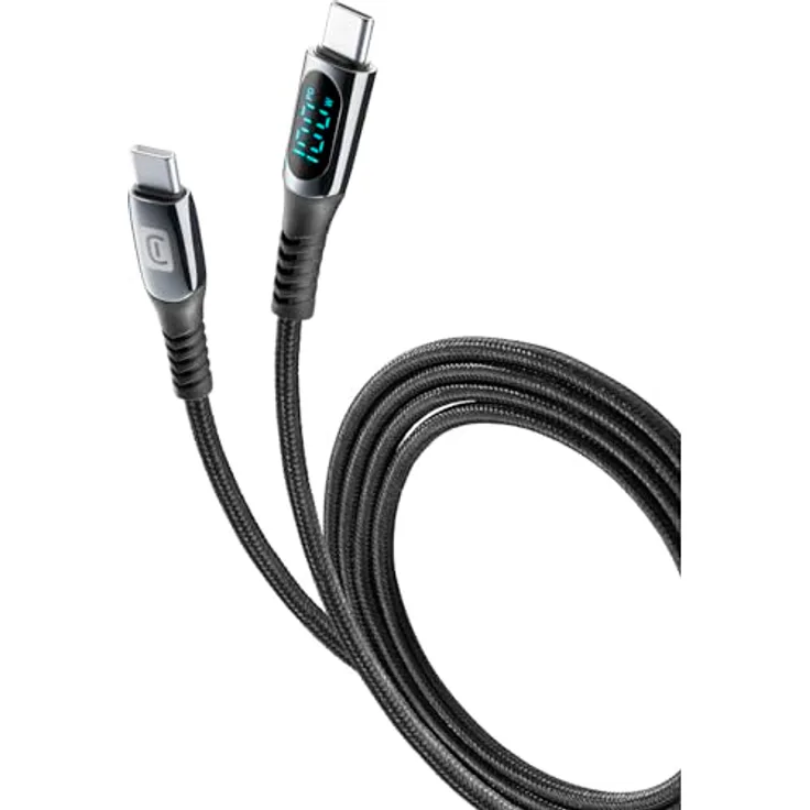 CellularLine Display Cable 2m USB Typ-C/Typ-C Black Schwarz, elektronisches Kabel mit Display-Funktion