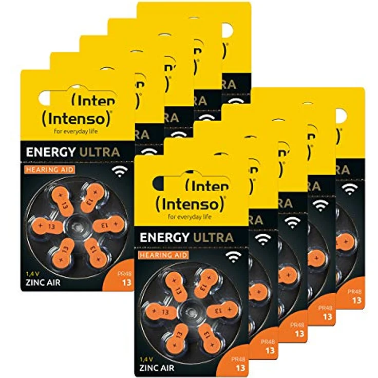 60er Hörgeräte-Batterien-Set INTENSO, Energy Ultra A 13, orange – Bild 2