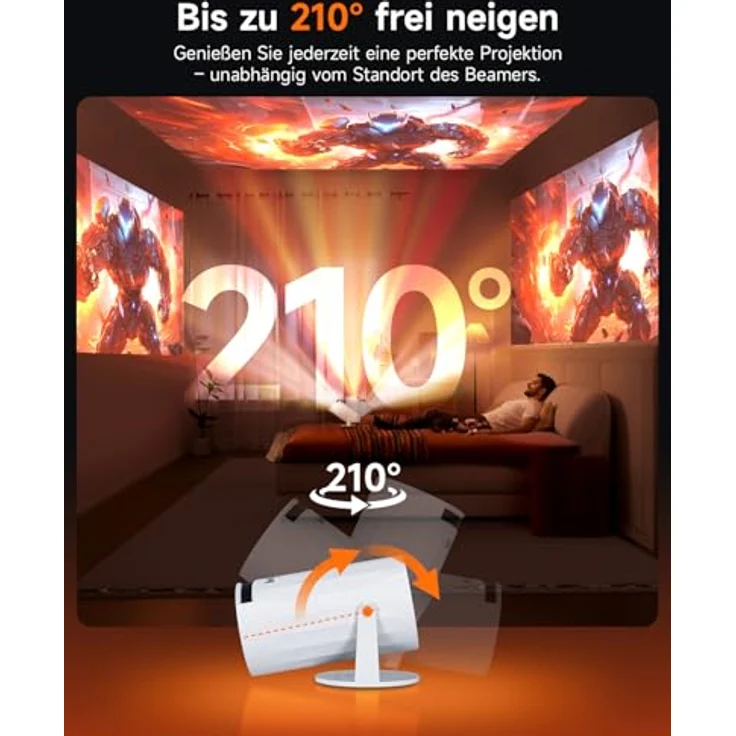 Rollei Smart Beamer 4K SB-502, Beamer mit 170 ANSI-Lumen und 1000:1 Kontrastverhältnis – Bild 6