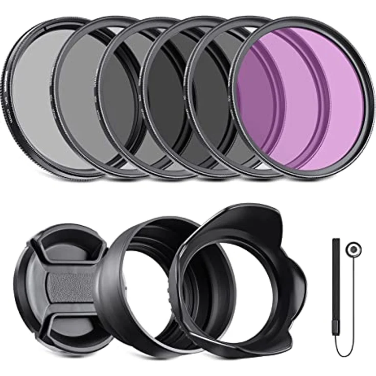 Neewer 67 mm Profi UV CPL FLD Objektiv Filter und ND Neutral Density Filter (ND2, ND4, ND8) Zubehör-Kit für Nikon (D5200 D7000 D7100 D90) DSLR-Kameras – Bild 2